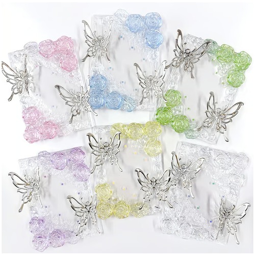 【ハンドメイド品】硬質トレカケース【蝶と薔薇】