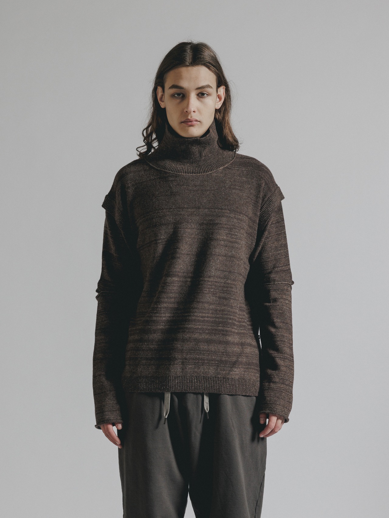 【26AW | MEN】 THE VIRIDI-ANNE ザヴィリディアン / MIX STRIPE TURTLE SWEATER / タートルニット VI403007 - 3