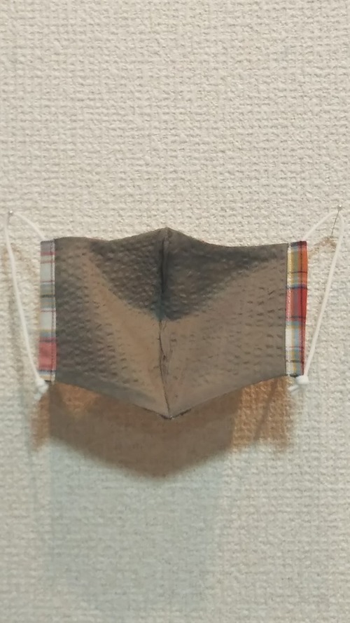 立体布マスク ハンドメイド チェック 薄手