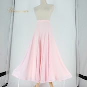 社交ダンス 衣装 スタンダード スカート レッスンウェア レディース サンヨシムラ ピンク系 無地 シンプル フォーマル 練習着 上品 フレアスカート チュール風 きれいめ エレガント パステルカラー 薄ピンク 日本製 レッスン 競技用 スタンダード用 ダンス衣装 Sサイズ ポリエステル ファスナー付き スカート単品