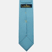 Cravatta 3 pieghe in Seta, Micro Fantasia, Celeste - JA056125-7