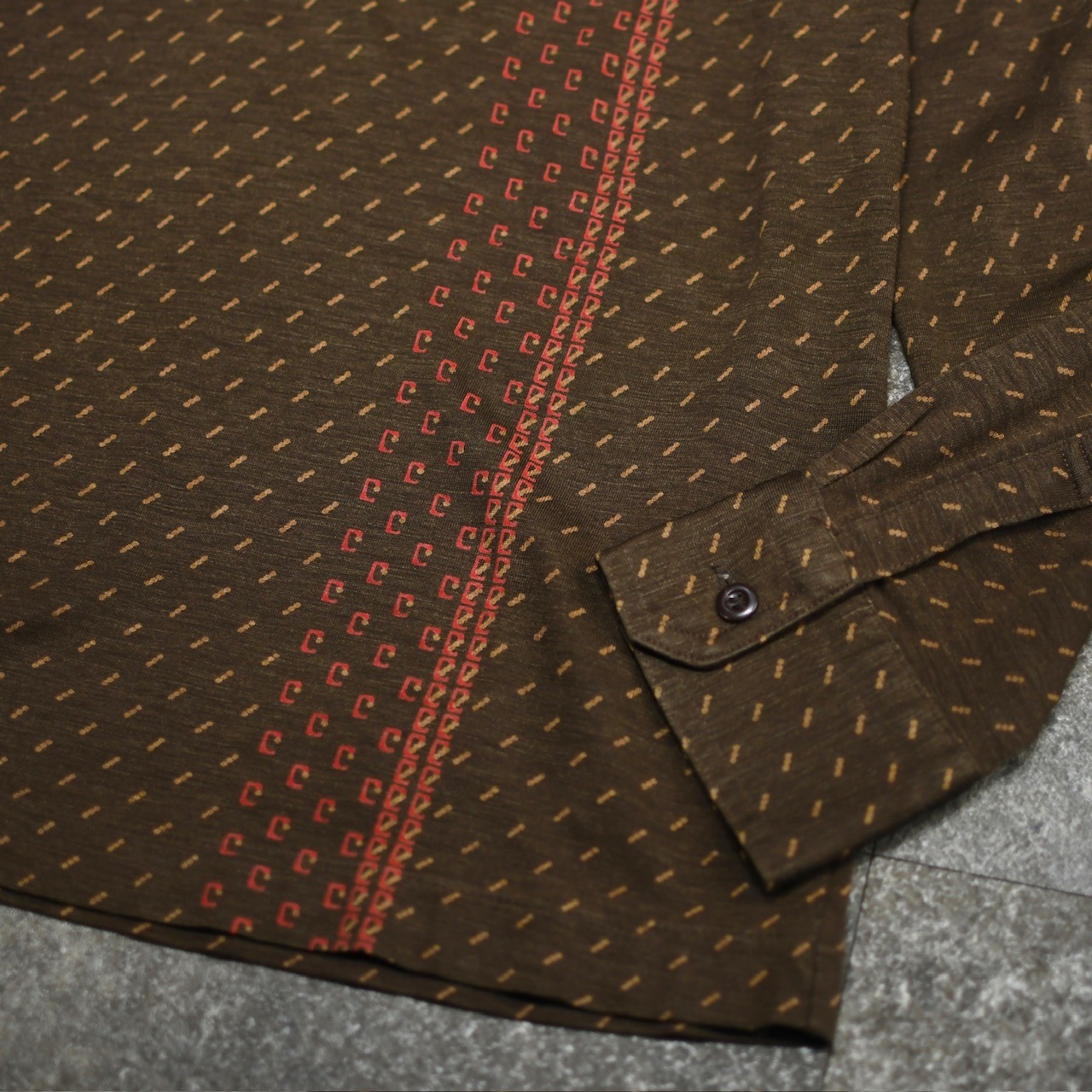 pattern polo shirt brown