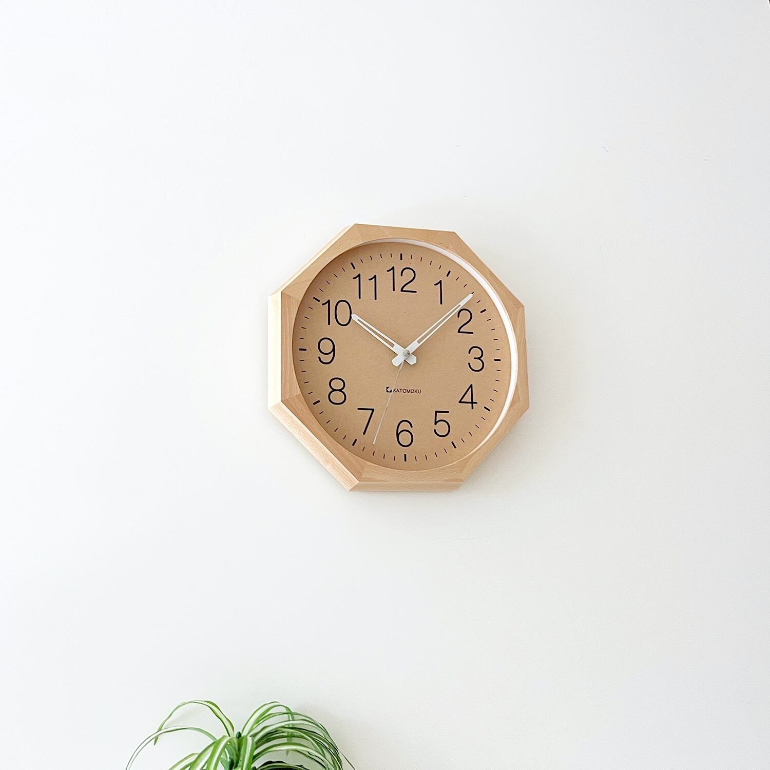 KATOMOKU muku clock 2 八角形 ナチュラル km-45NA8 掛け時計 | 加藤