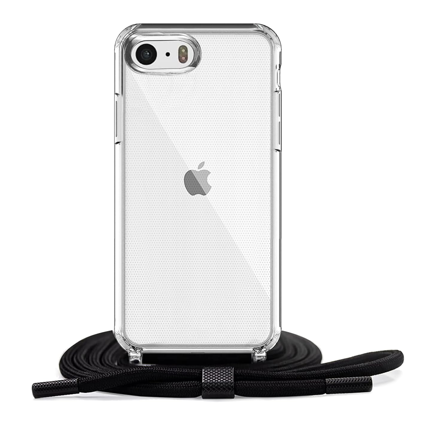 Handodo Apple iPhone 16e 用 ケース カバー ネック ショルダー ストラップ付き スマホ カバー 紐付き 斜めがけ 織りストラップ付き 調節可能なショルダー クロスボディ ネックレス 保護(透明)