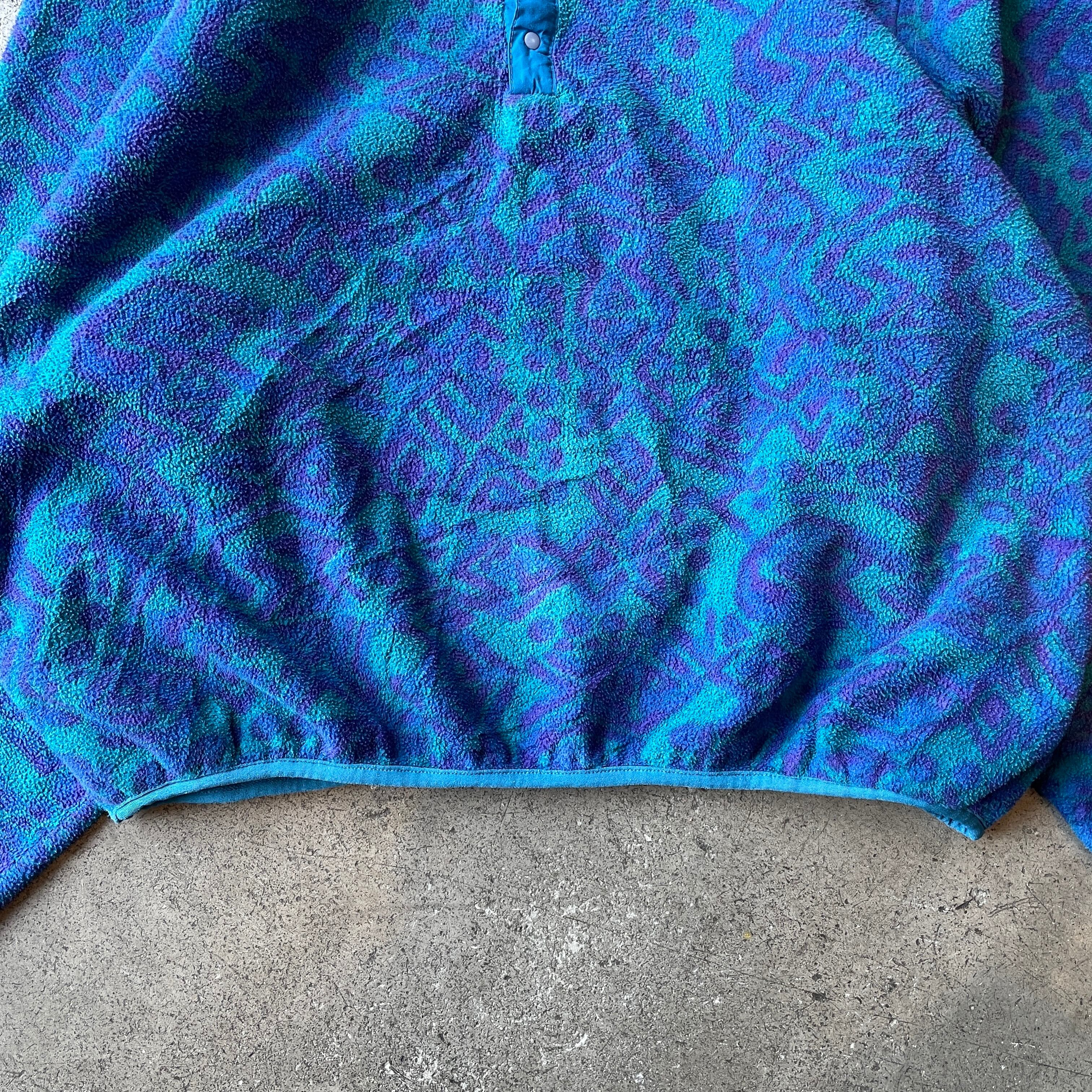 90s L.L.Bean 総柄フリーススナップT プルオーバー | used clothing