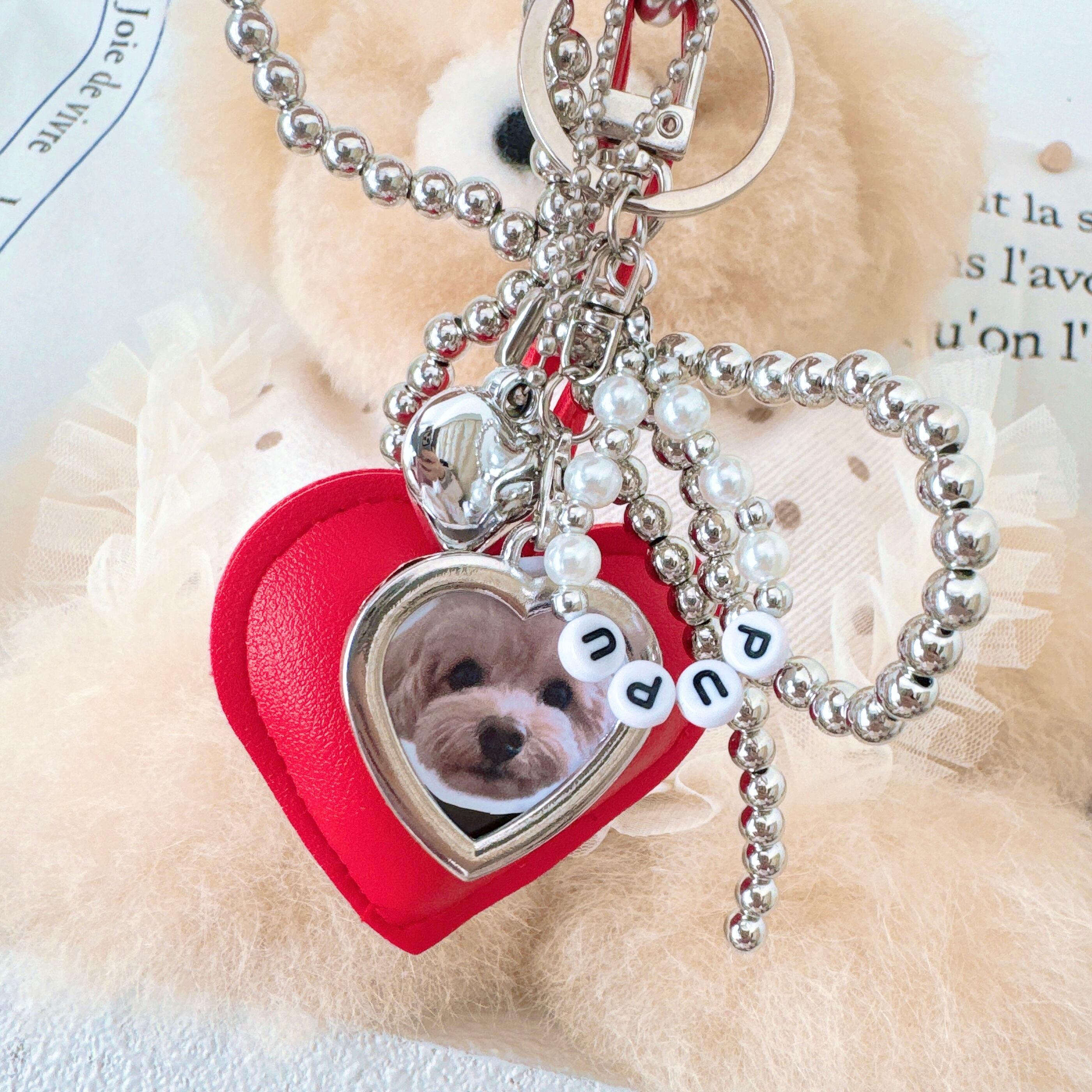 ハートのお名前バックチャーム