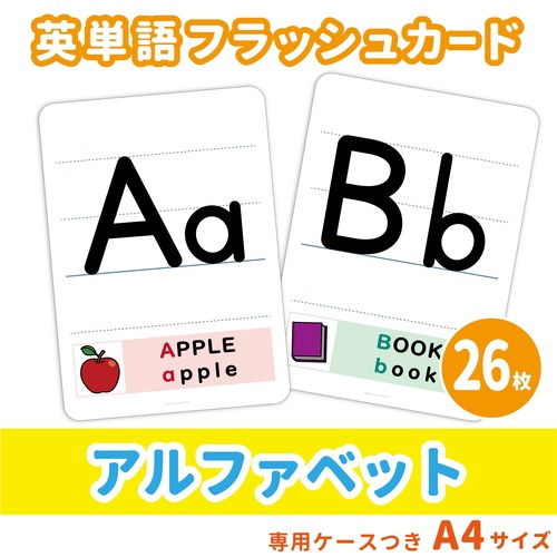 【英単語フラッシュカード】 アルファベット／A4サイズ／26枚セット