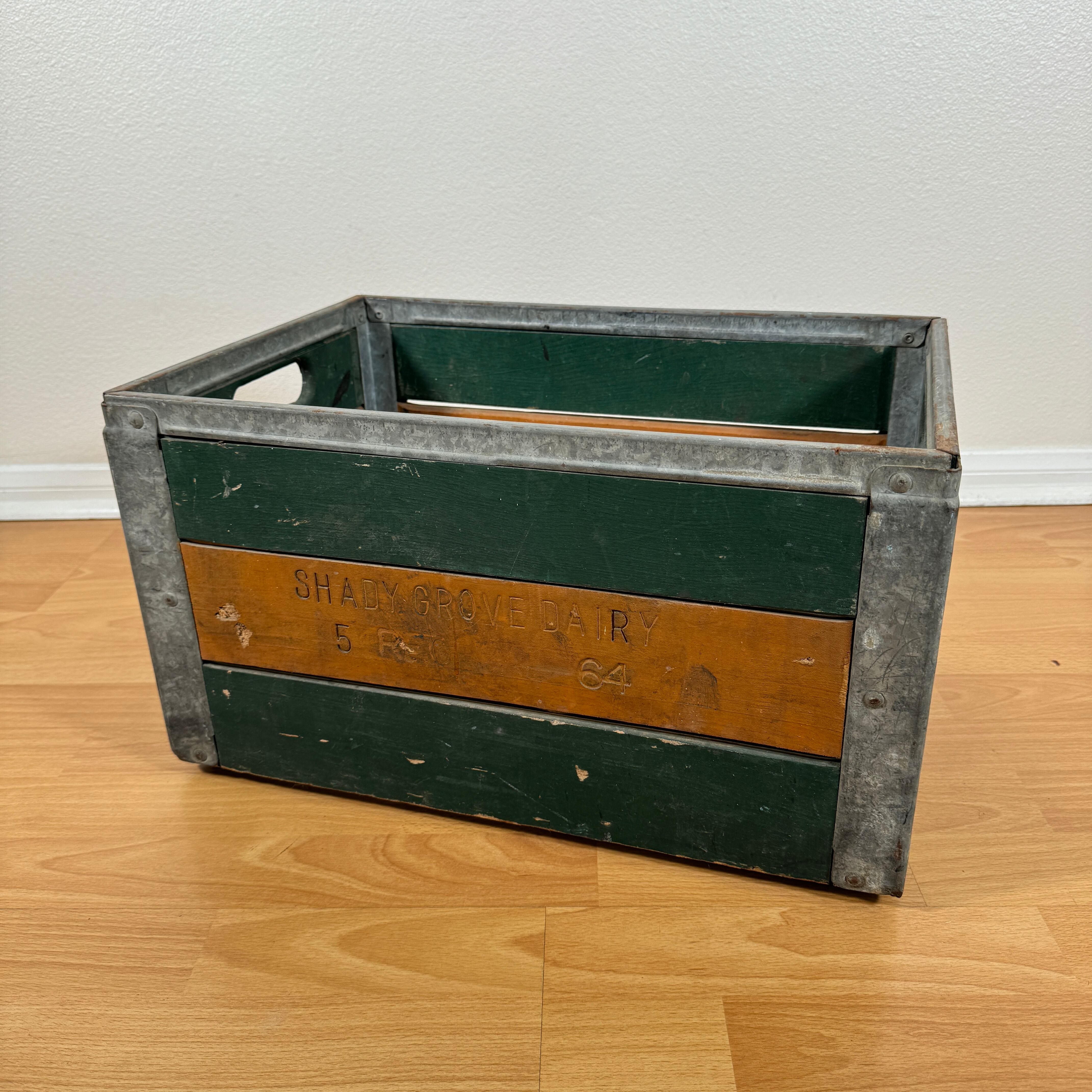 #1316【1964年製】 アメリカ ビンテージ ミルククレート 木箱 ウッドボックス 収納ケース ディスプレイ