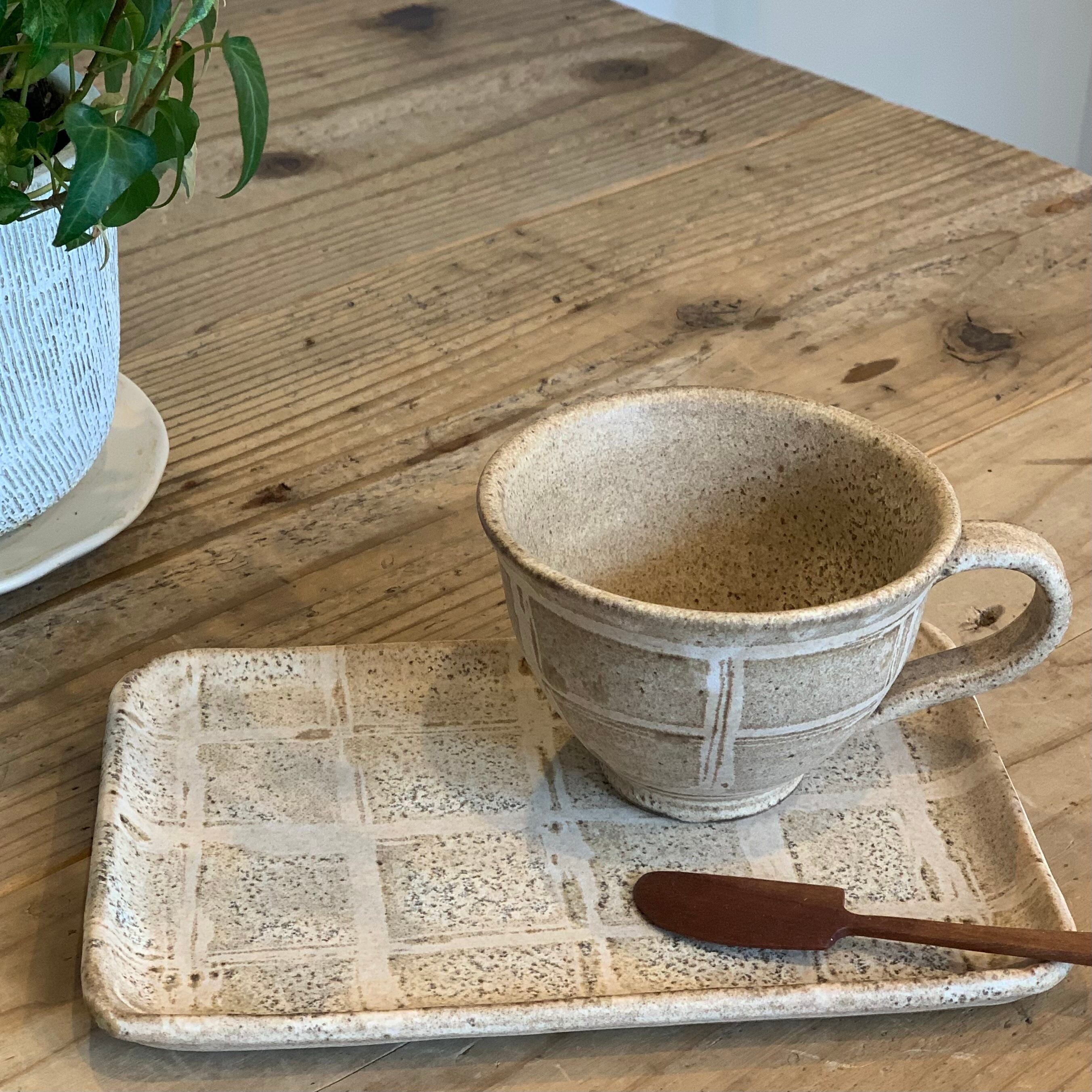 正陶苑 タタラ角皿 【美濃焼】 | マグとグラスとうつわのお店Nomu Dogu