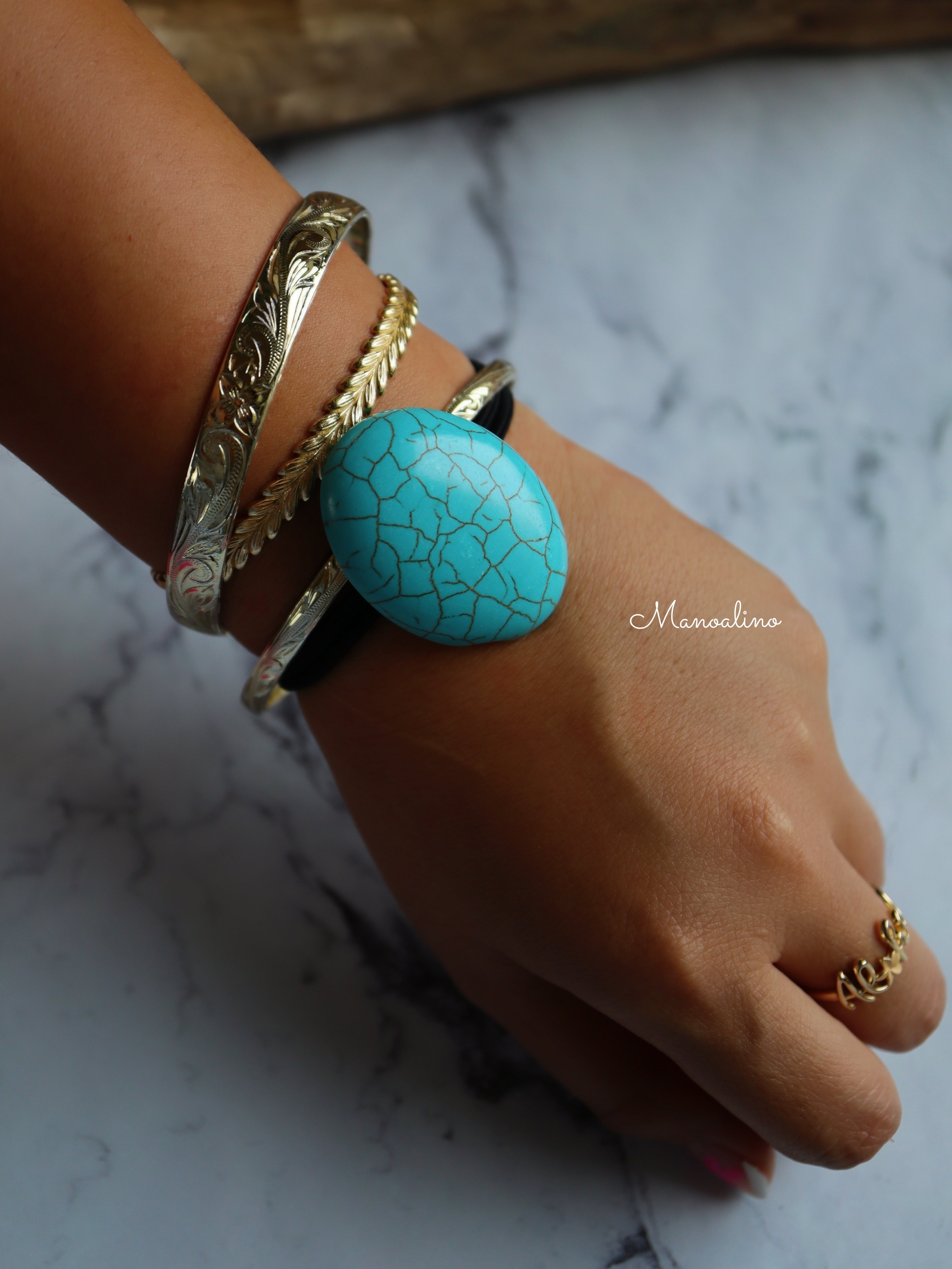 Turquoise hair accessory(パイナップル×ターコイズヘアゴム