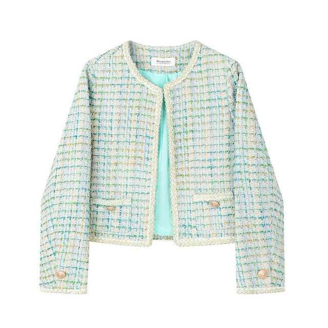 Green mix tweed jacket　B4138