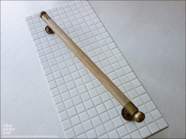 「　Ｈさま　ご予約商品　」無垢材 ブラスチークドアハンドル50cm ×9点 取っ手 ドアノブ 木製ハンドル 真鍮金具 手摺り 手作り ナチュラル