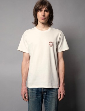 Nudie jeans 2022 ヌーディージーンズ SUMMER COLLECTION Roy Logo Tee Offwhite 半袖teeシャツ ホワイト