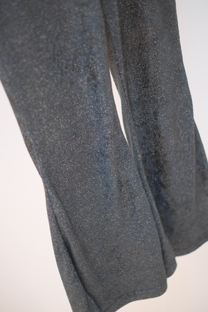 Glitter Velour Stretch Pants / BLACK