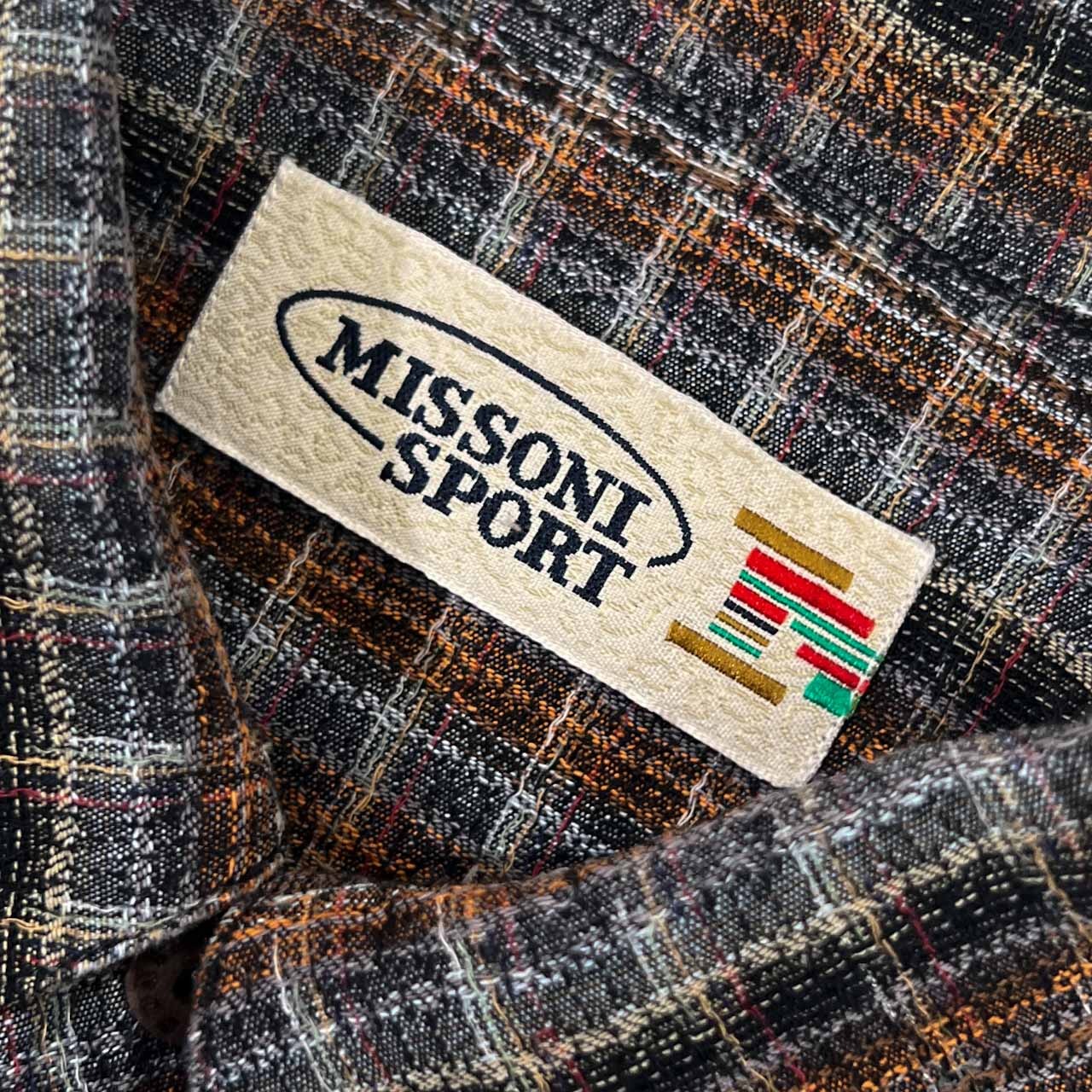 MISSONI SPORT ミッソーニ スポーツ チェック風 BD ボタンダウン 長袖シャツ S/マルチ メンズ