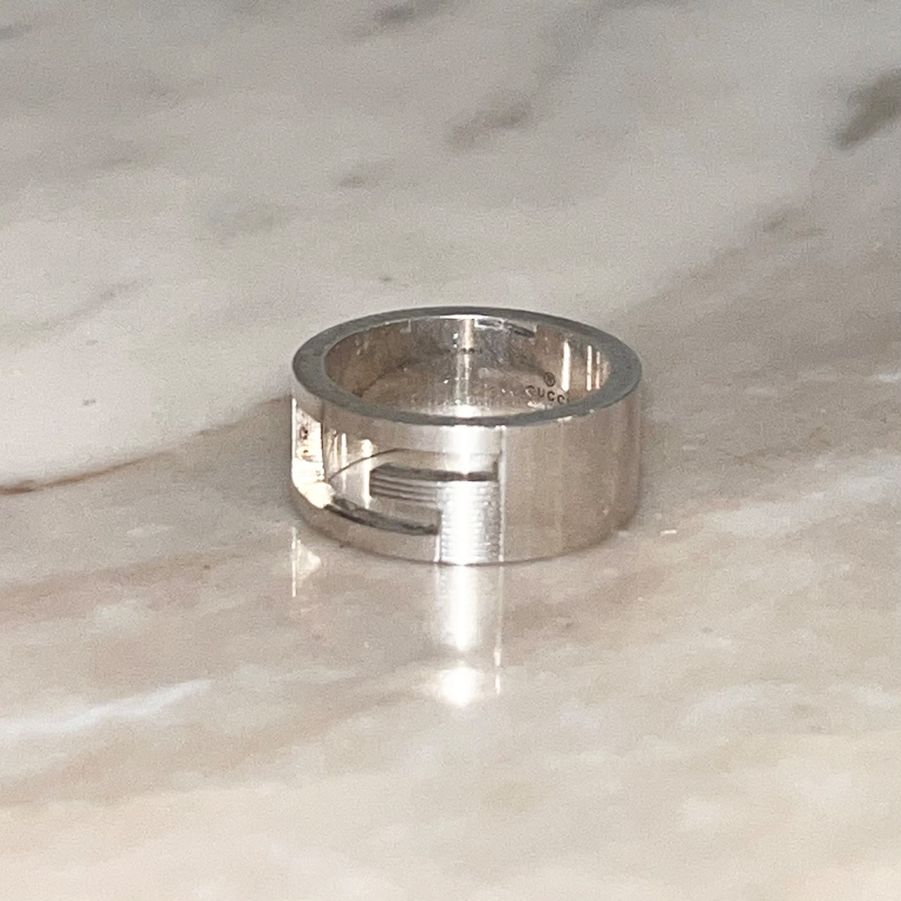 GUCCI silver " G " ring
