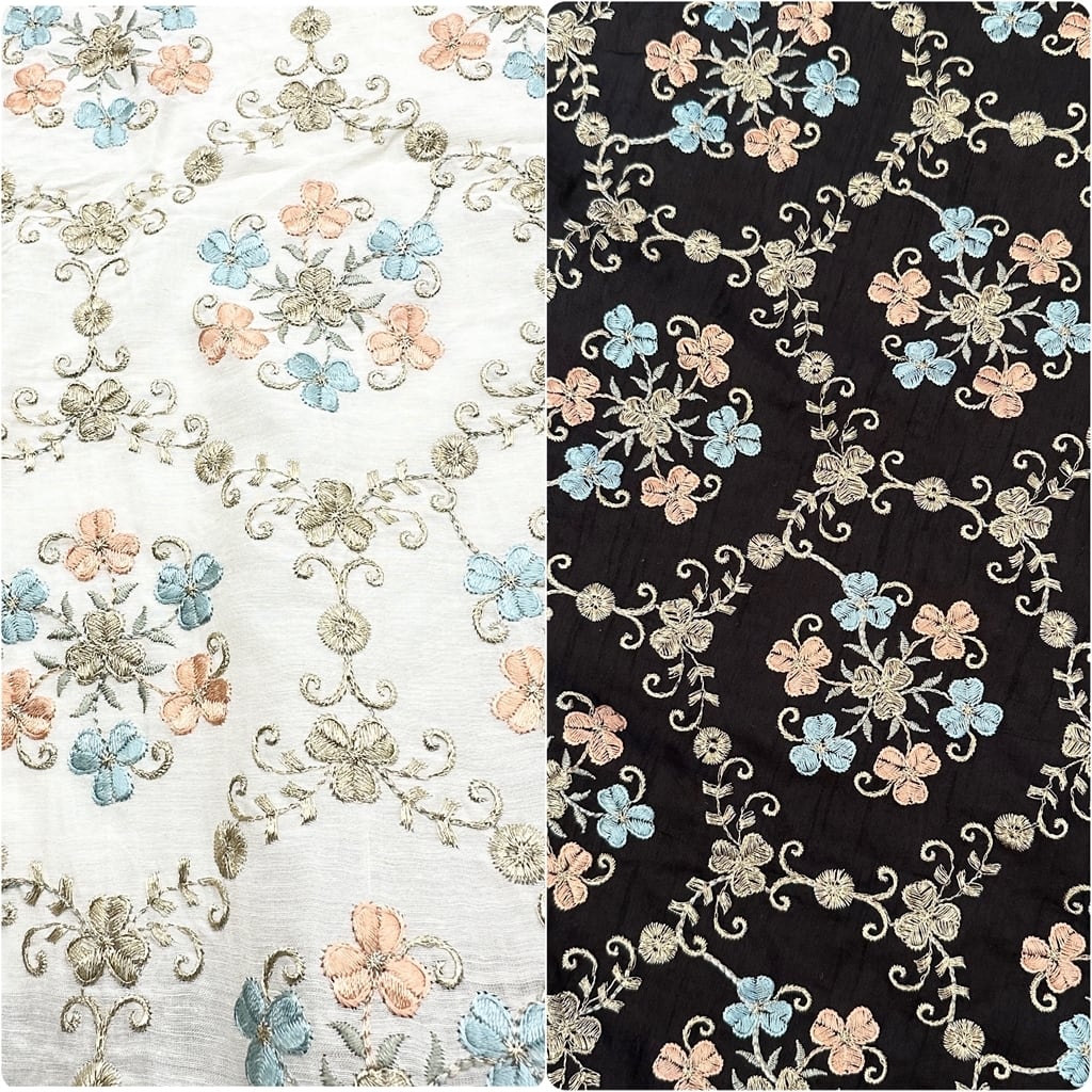 ★新品★インドハンドメイド刺繍タペストリーラグ★ビンテージ古布★ラジャスタン★青 セール】 インドコットン×オルテガ刺繍ブラウス （シャツ