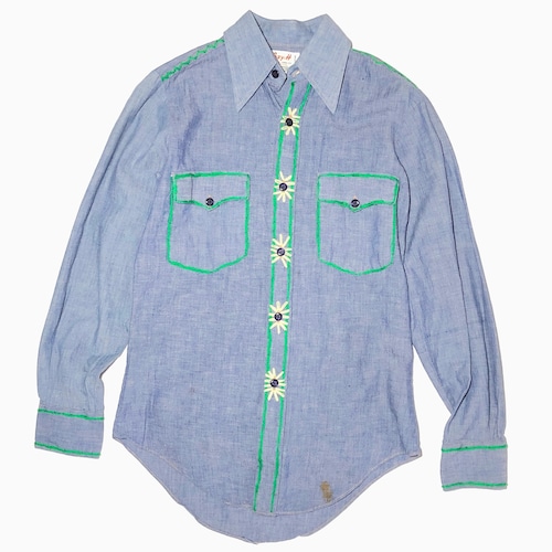 Vintage 70's【Lazy-H】"HIS TOO" Chambray Shirt