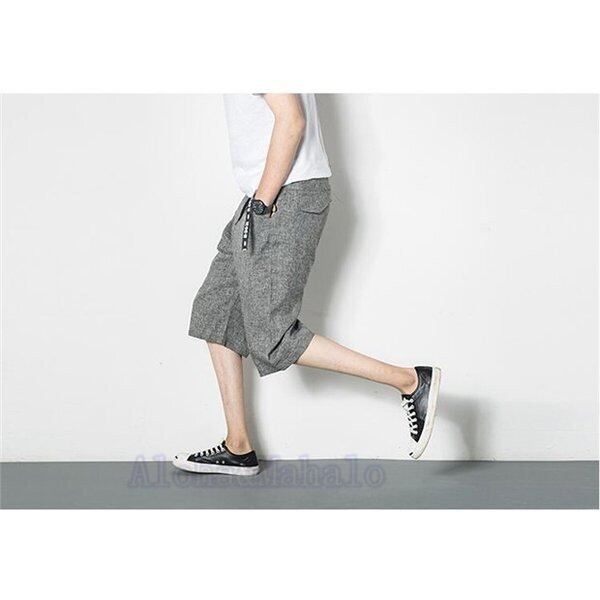 ハーフパンツ 3color ショートパンツ メンズ 五分丈 サルエルパンツ
