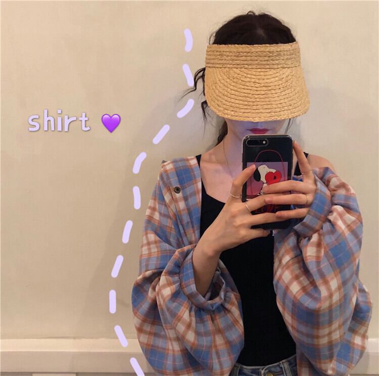 スーパーファイヤーデザインセンスニッチチェック柄シャツ女性2020年春夏新作ルーズサンスクリーントップ長袖薄手のジャケット 1号婦人92561735542