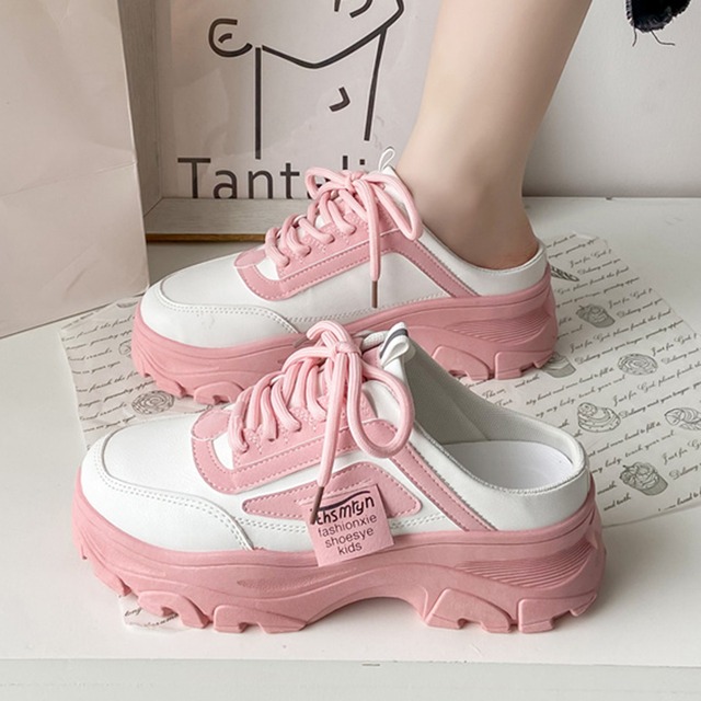 スニーカー レディース 厚底スニーカー 厚底 スリッポン ミュールスニーカー スリッパ かわいい シンプル カジュアル おしゃれ かっこいい クール モード系 ストリート こなれ感 ラフ メンズライク ボーイッシュ スポーティー 22.5cm 23.0cm 23.5cm 24.0cm 24.5cm 25.0cm 25.5cm ホワイト ピンク ブルー 無地 春 夏 学生 お出かけ 休日 アウトドア BBQ キャンプ リゾート 旅行 街歩き 公園デビュー 10代 20代 30代 韓国 普段使い 楽ちん