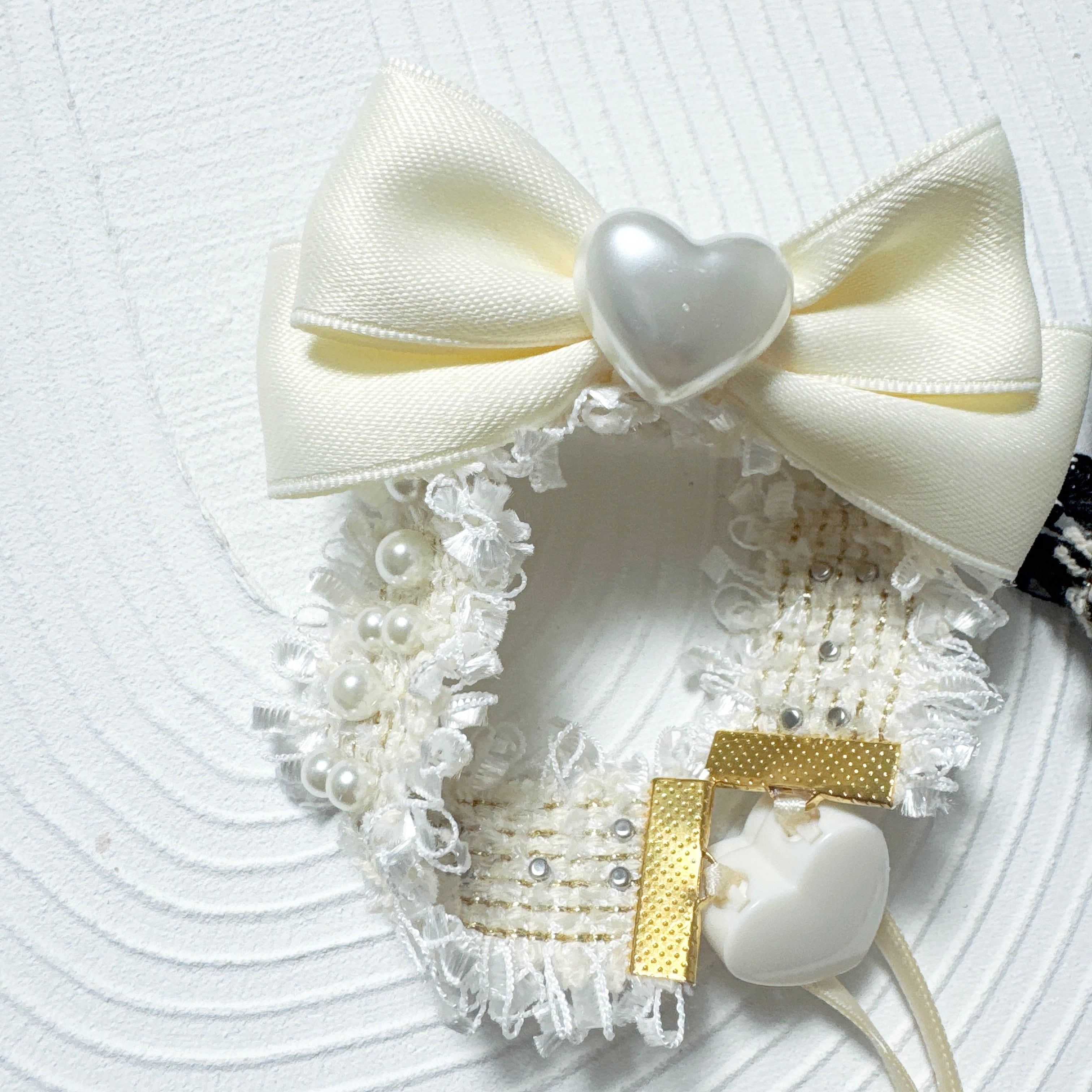 ツイードのおリボンヘッドドレス