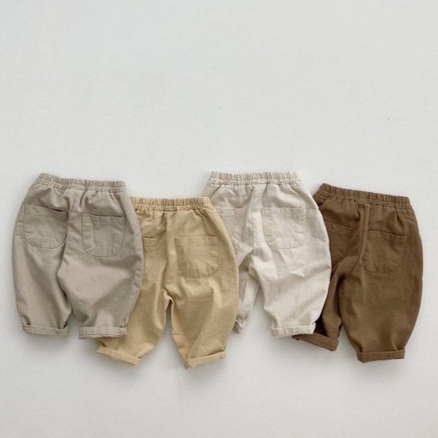 【BABY】秋新作ベビー・キッズ 無地ワイドパンツ ベーシックカジュアル 男女兼用