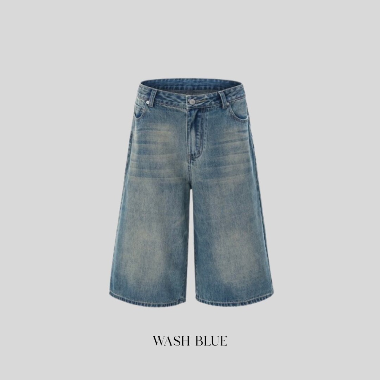Vintage Bermuda Washed Denim Jorts [4color] - 11