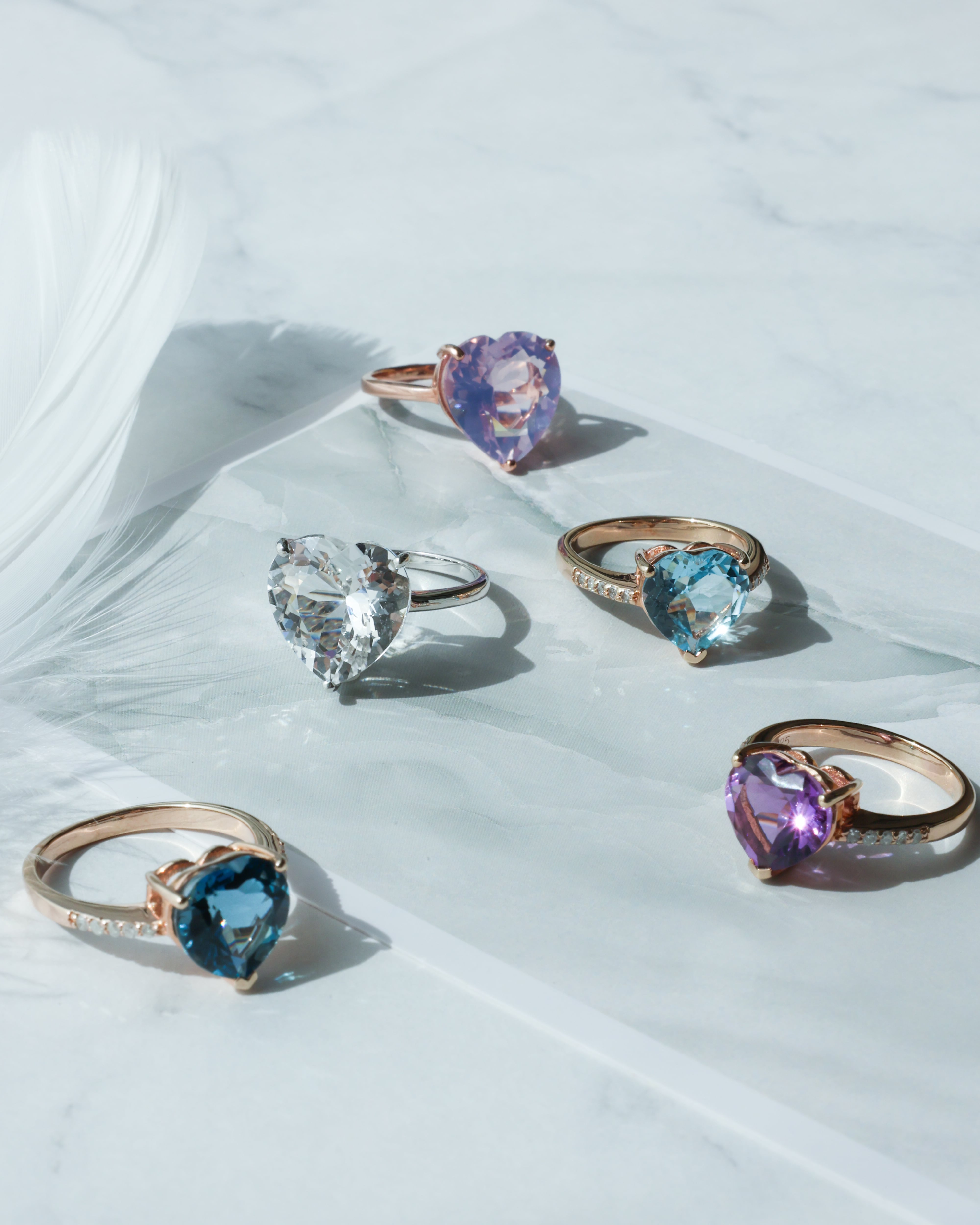 アメジスト ダイヤモンド ハートシェイプリング | Sally's Jewelry