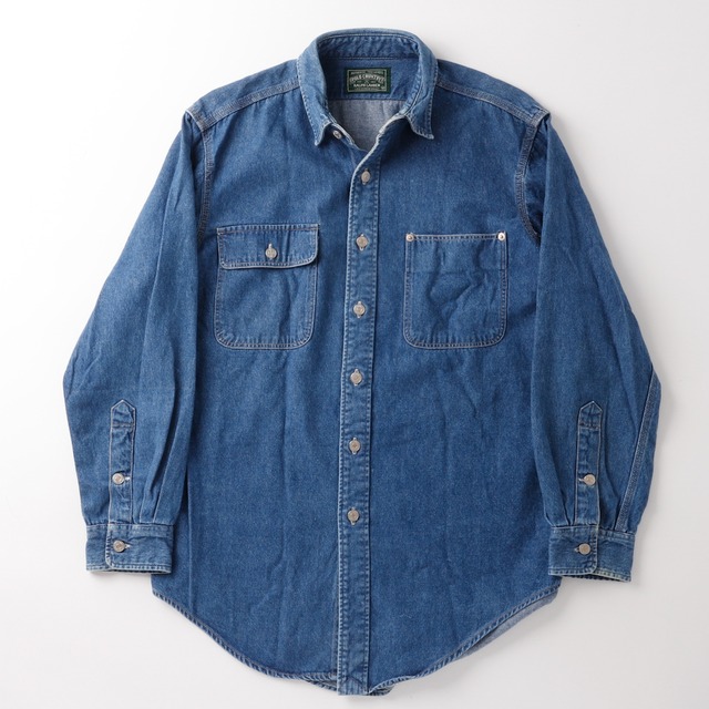 【極美品】90s Ralph Lauren denim shirt mint condition size M ／ 90年代 ポロカントリー ラルフローレン デニムシャツ ブルー日本製 サイズM 希少 タックボタン デニムボタン