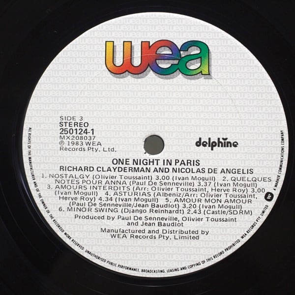 Richard Clayderman Y Nicolas De Angelis [LD 25 0124-1, 25 0124-1] - 画像5