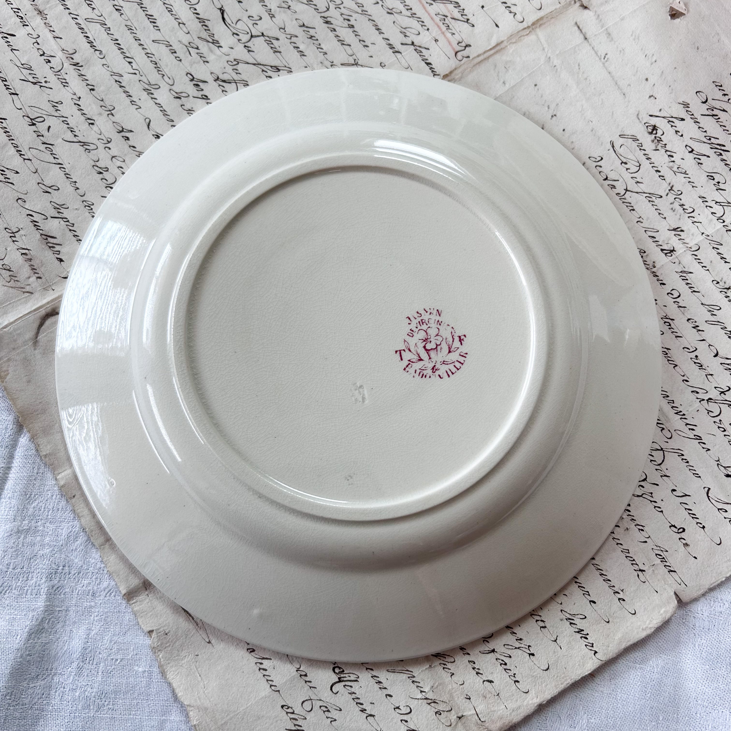 フランスアンティーク】 Badonviller（バドンヴィレ） JASMIN プレート