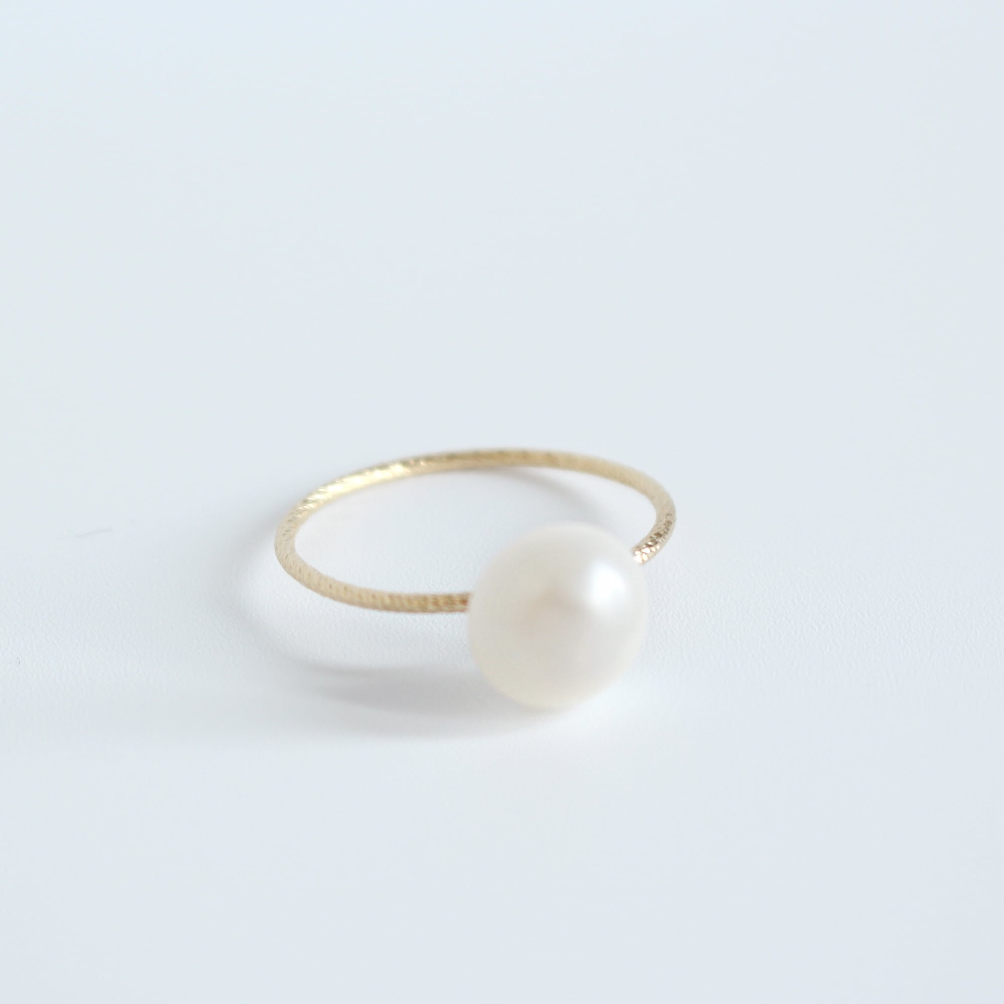 14kgf 琵琶湖パール 淡水真珠 一粒 リング / TSUBU pearl ring（y1