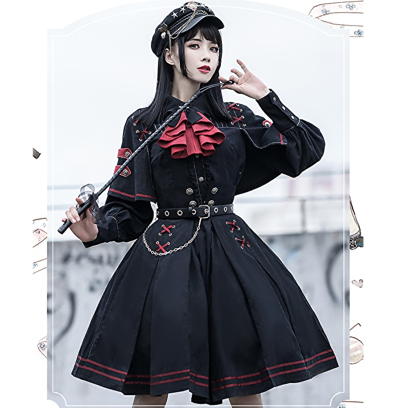 ロリータ ミリロリ 軍服 フルセットミリタリースタイル ブラック 長袖