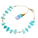 K10 ゴールドブレスレット 天然石ターコイズ ガラスジュエリー (ライトブルー&パープル) / Maho de Maho