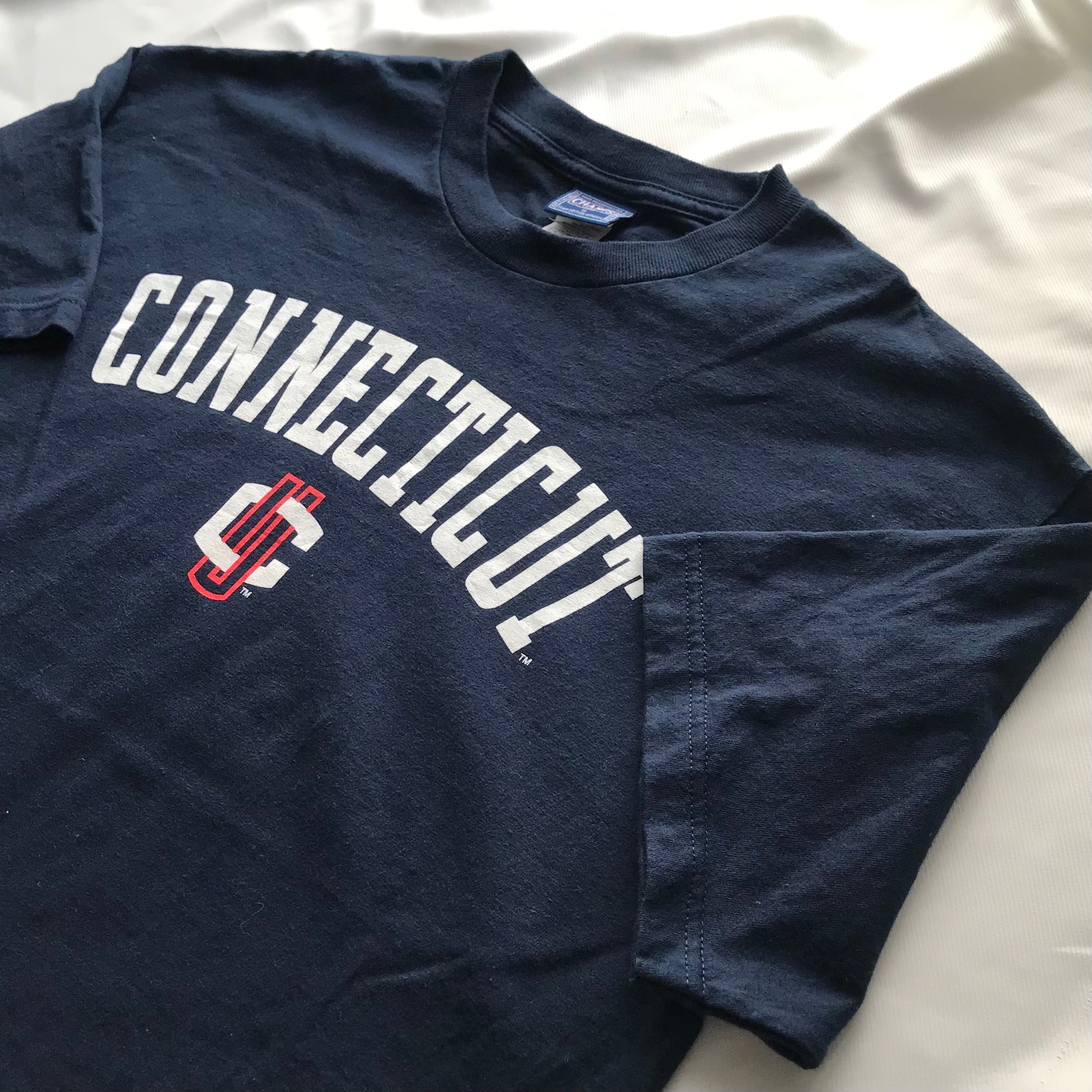 古着tシャツ 古着 プレゼントt レトロ Connecticut ネイビー 柄シャツ コットン 総柄 アート メンズ 半袖 古着屋antenna