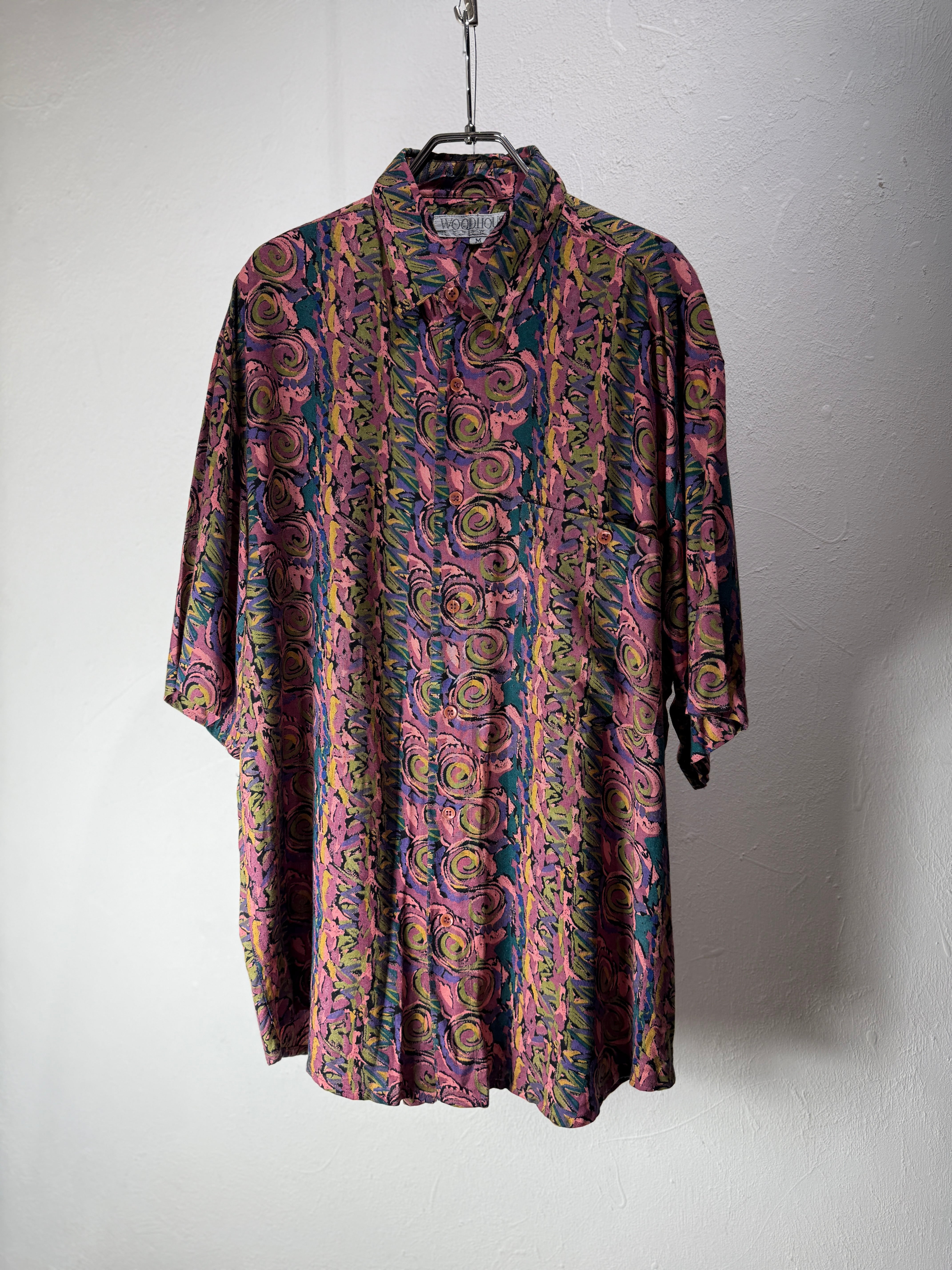 90’s Rayon Art Pattern Short Sleeve Shirt