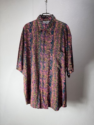 90’s Rayon Art Pattern Short Sleeve Shirt