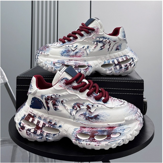 ペイントデザイン厚底スニーカー 2カラー 11196