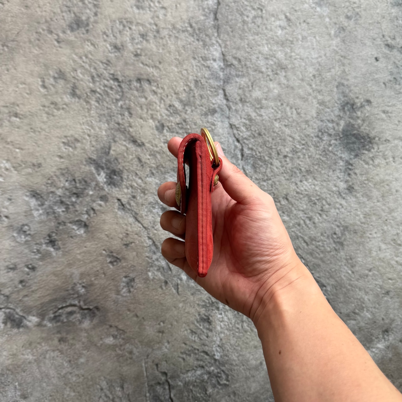 【限定商品】アッシュケース ハンドステッチ ホースハイド(レッド)