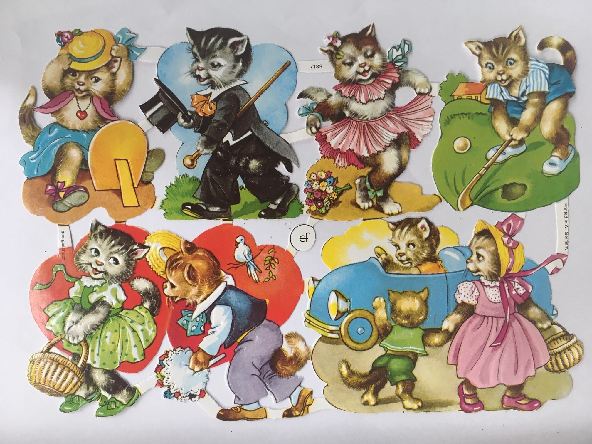 ねこねこ ヴィンテージ クロモス cromos ドイツ コラージュ 7138