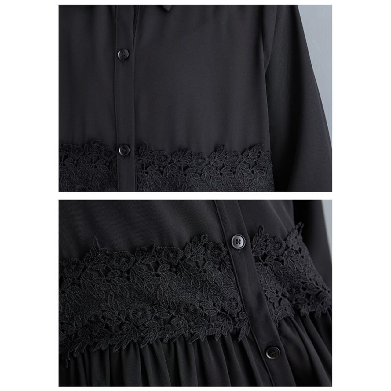 レーストリム ティアード ワンピース 00160