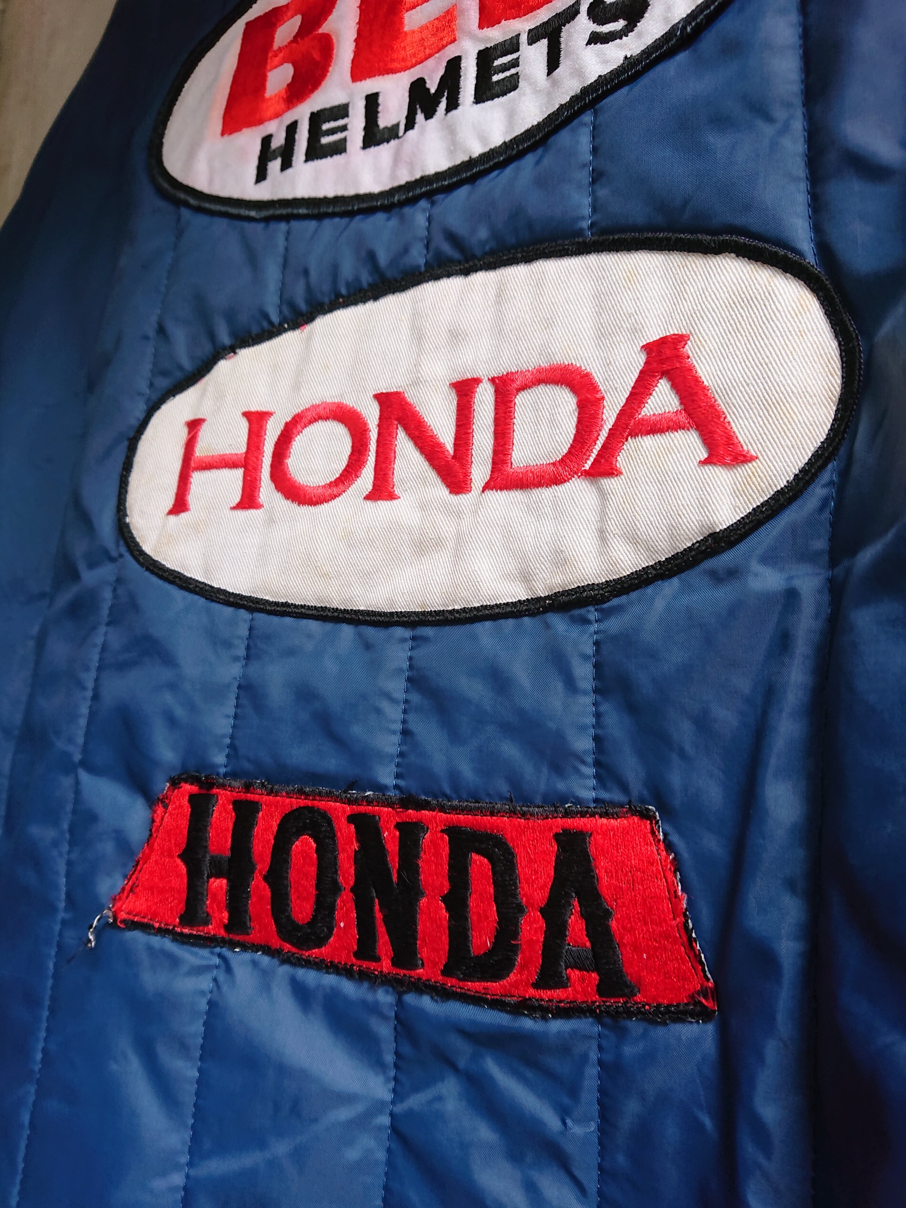 【希少】70s TALONジップ ベルベット キルティングジャケット ブルー 1970s BELL/HONDA NYLON QUILTING JACKET | BOW & ARROW WEB STORE