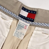 90s TOMMY HILFIGER トミーヒルフィガー ツータック コットン チノ パンツ W31/アイボリー ベージュ系 メンズ ビンテージ