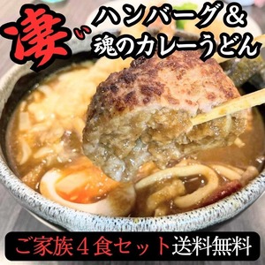 終売【25%OFF！4食セット奥多摩ハンバーグカレーうどん】送料無料！