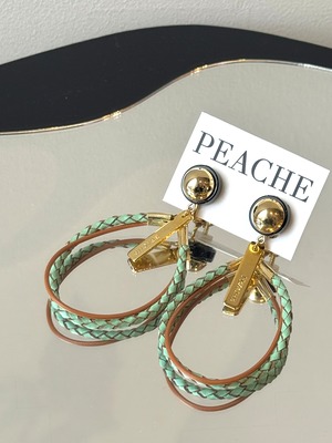 braided leather loop mint brown gold