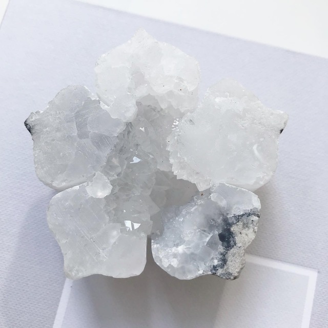 White Agate Druzy Flower  2