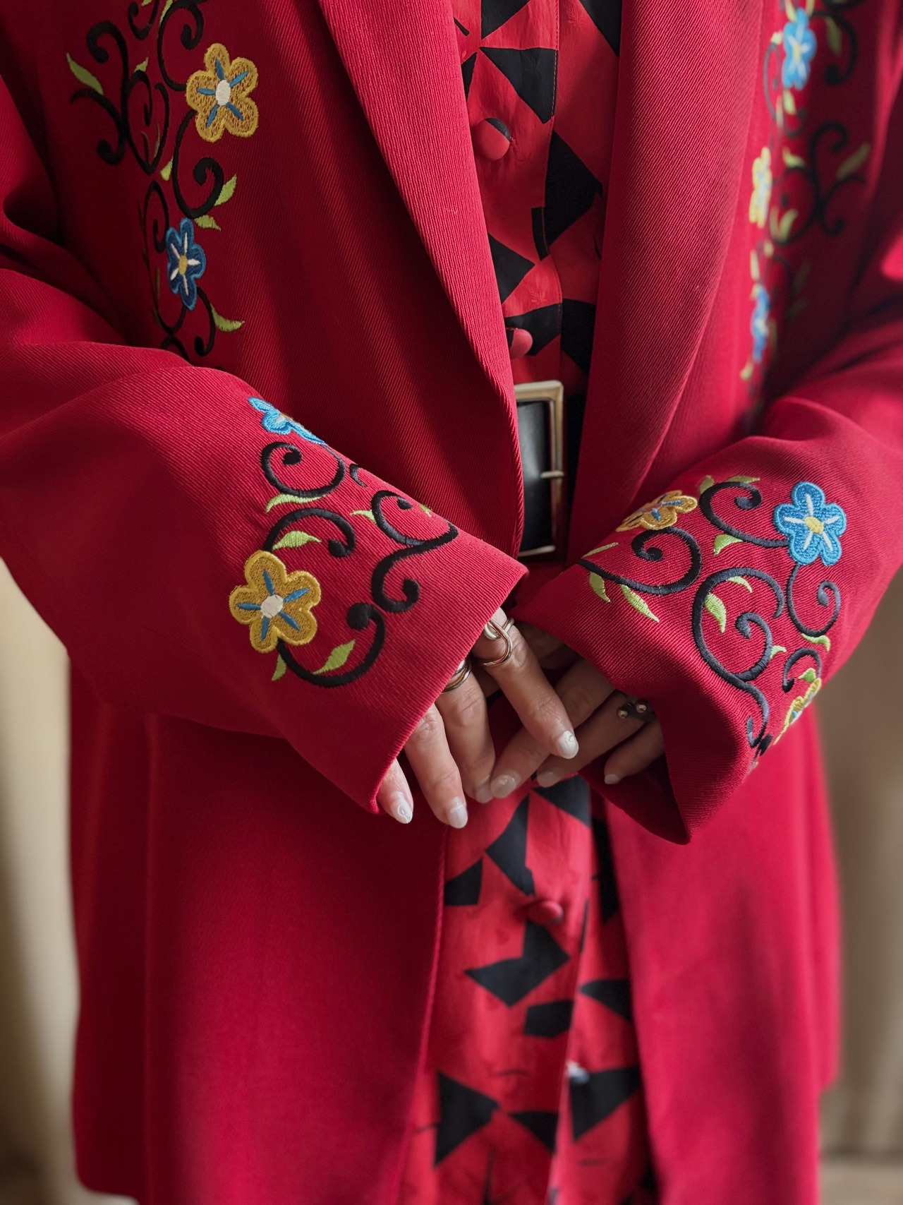 STUDIO WEST floral embroidery jacket-4489-1