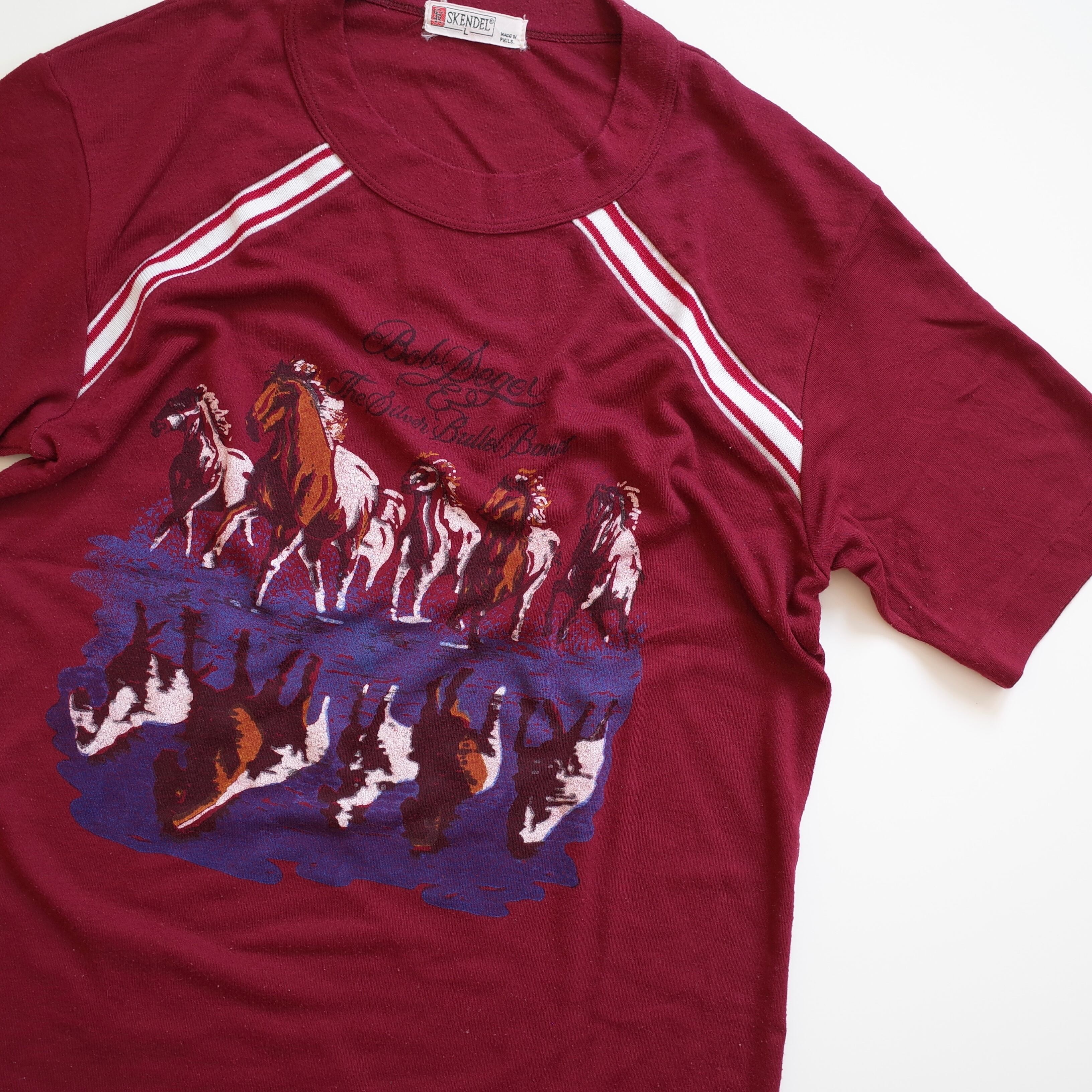 80s Horse print line tee