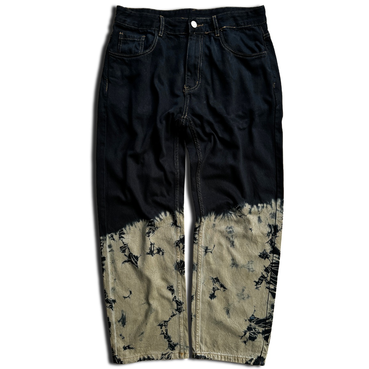 タイダイ染め　オリジナルパンツ 数量限定販売 】黒染めタイダイカラーデニムパンツ イタチ | 唯一無二